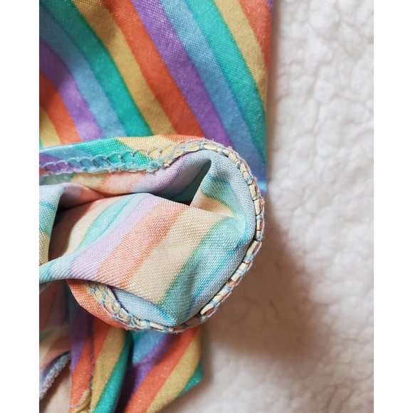 70s/80s Striped Rainbow Bathing Suit **HAS FLAWS** - Picture 7 of 8